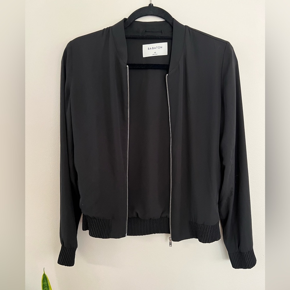 Babaton Gilroy Bomber Jacket, Black, Size XS